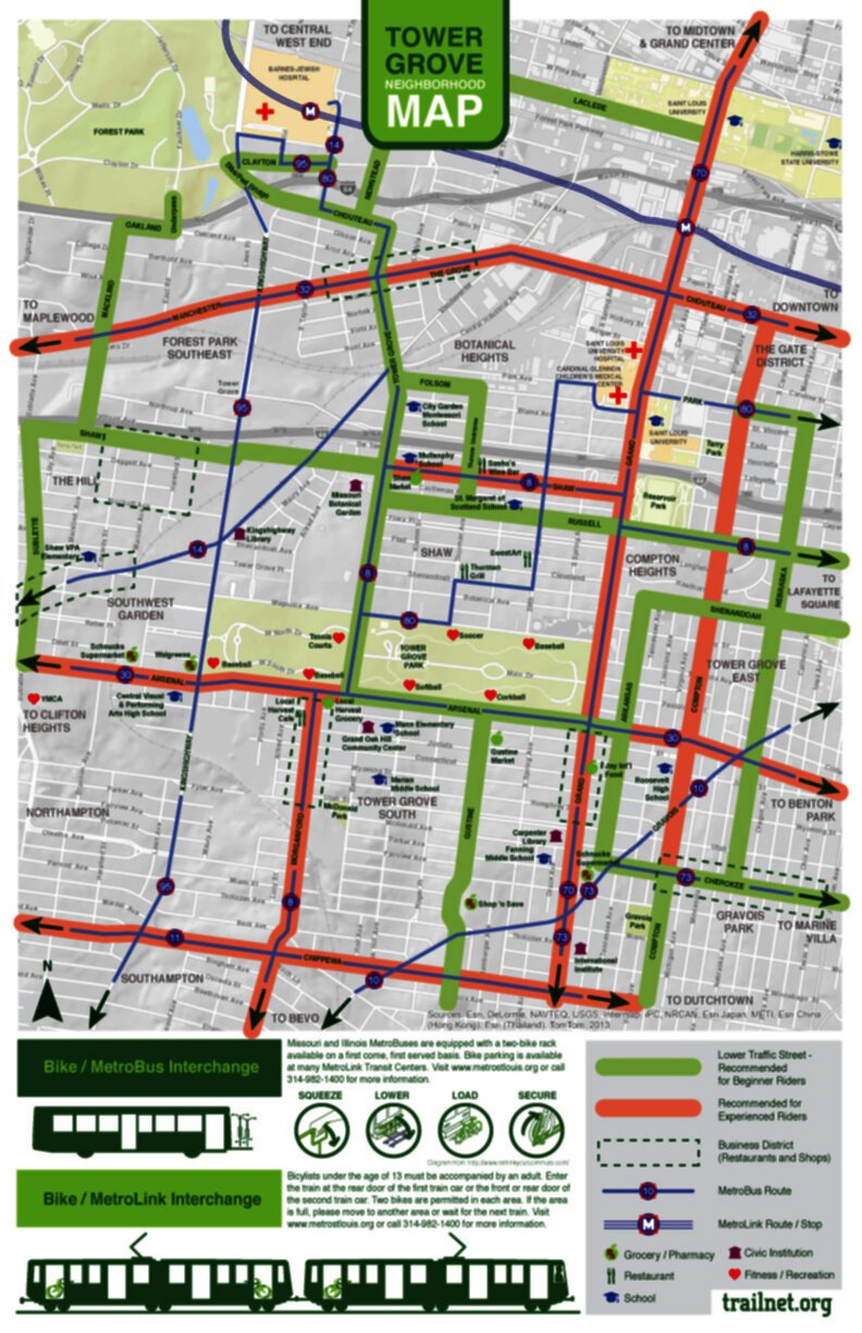Tower Grove Neighborhood Map - Trailnet